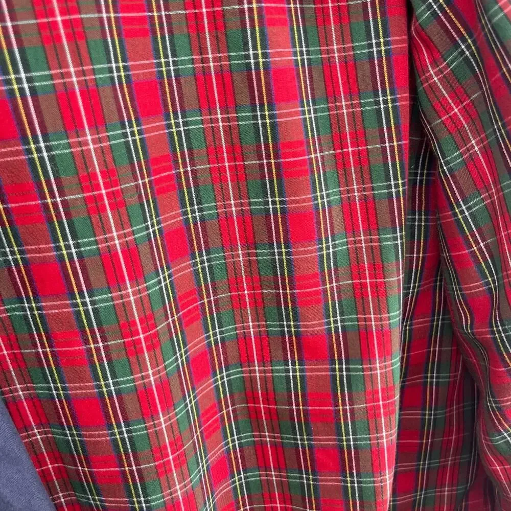 ORVIS Jacket Mens XL Harrington Bomber Tartan Plaid Lined Full Zip Blue VTG - Picture 7 of 12